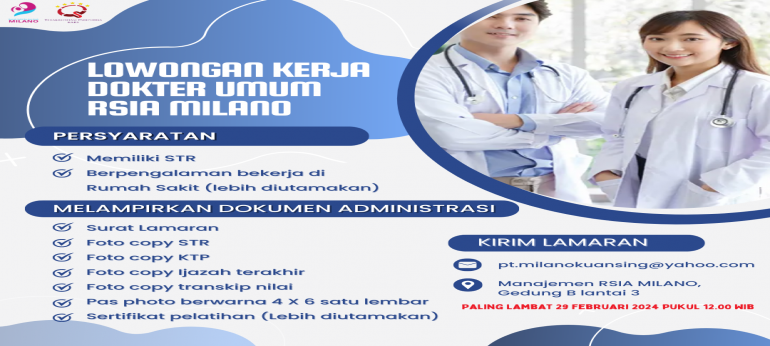 Lowongan Pekerjaan Dokter Umum